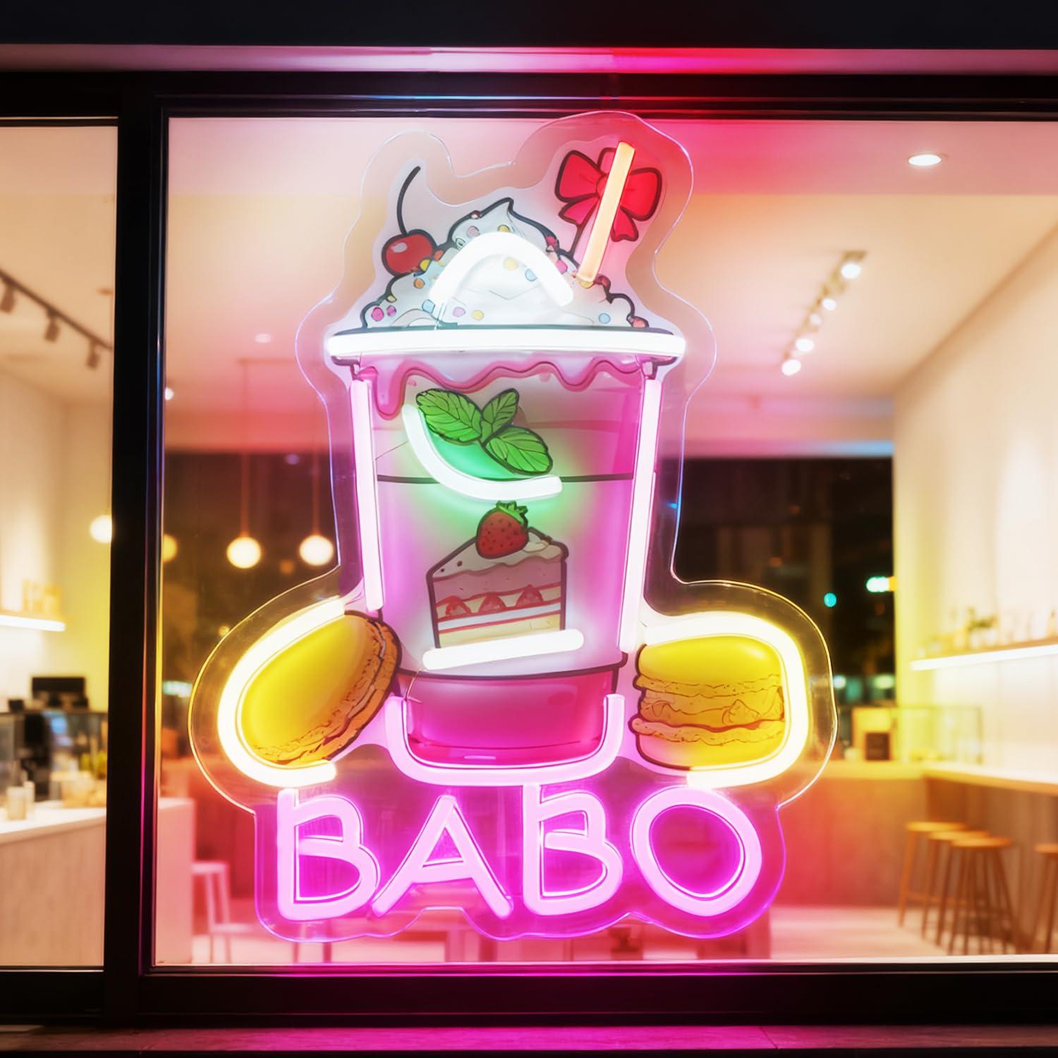 Coffee Tea Neon Sign - Boba Neon-Schild Leuchtende Bubble-Tea-Schilder für Kaffee-Boba-Bar