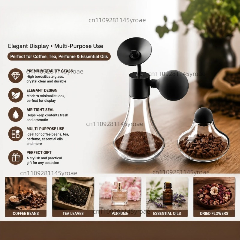 Coffee Tea & Hot Chocolate - Glasflasche für Aromastoffe, Kaffeebohnen, Tee, Parfüm,