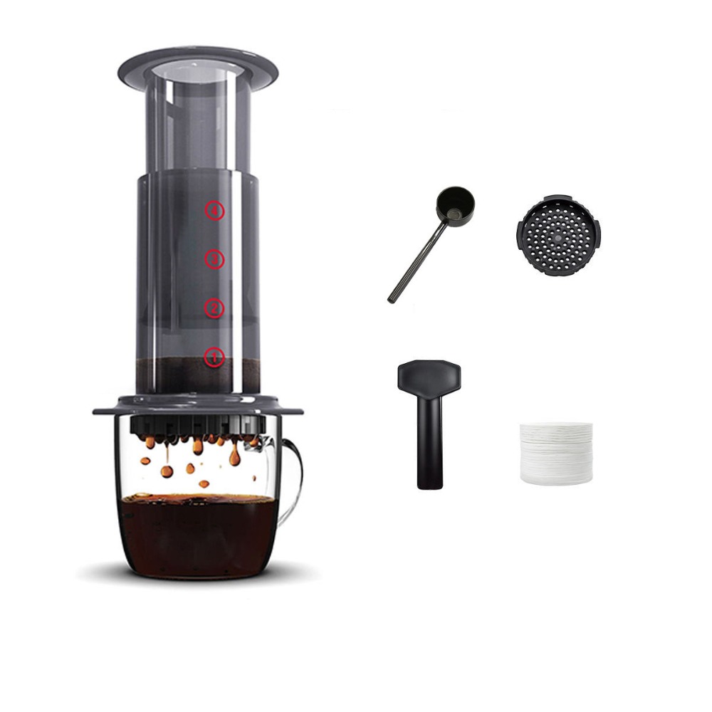 French Press Coffee & Tea - Teilen Topf Tragbare Kaffee Wasserkocher Transparent