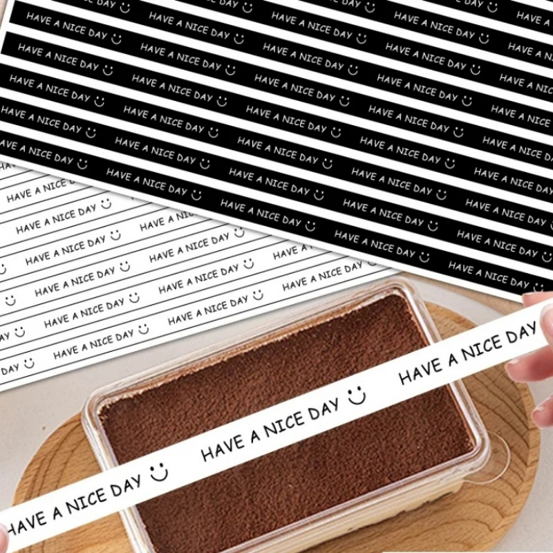 Coffee Tea Paper Cups - 100 Stück „HAVE A NICE DAY“-Aufkleber