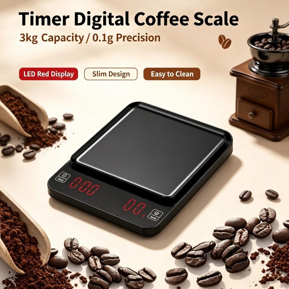 Coffee & Tea Ken'S House - 3kg/0,1g Hochpräzise Digitale Kaffeewaage, LED Tragbare