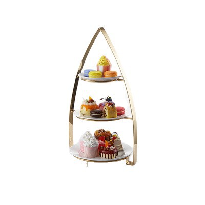 Coffee Tea Break - Europäisches Edelstahl-Dessertgestell mit drei Ebenen für