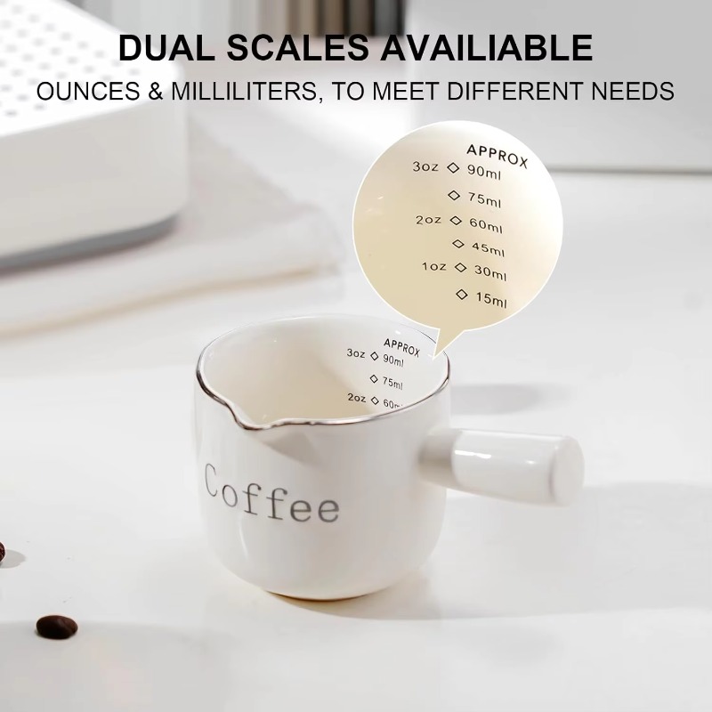 Coffee Tea Milk - Mini-Keramik-Kaffeetasse mit Griff, V-förmiger Auslauf, Milchbecher,