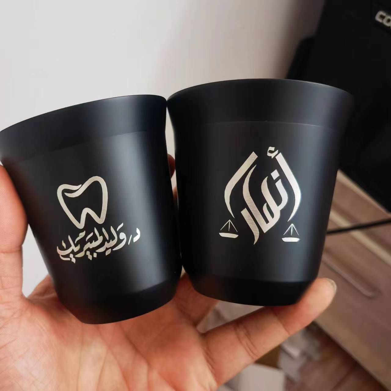 Coffee Tea Logo - Isolierte Doppelwandige Edelstahl-Espressotassen, Espresso-Kaffeetassen, Personalisierte Demitasse-Tassen