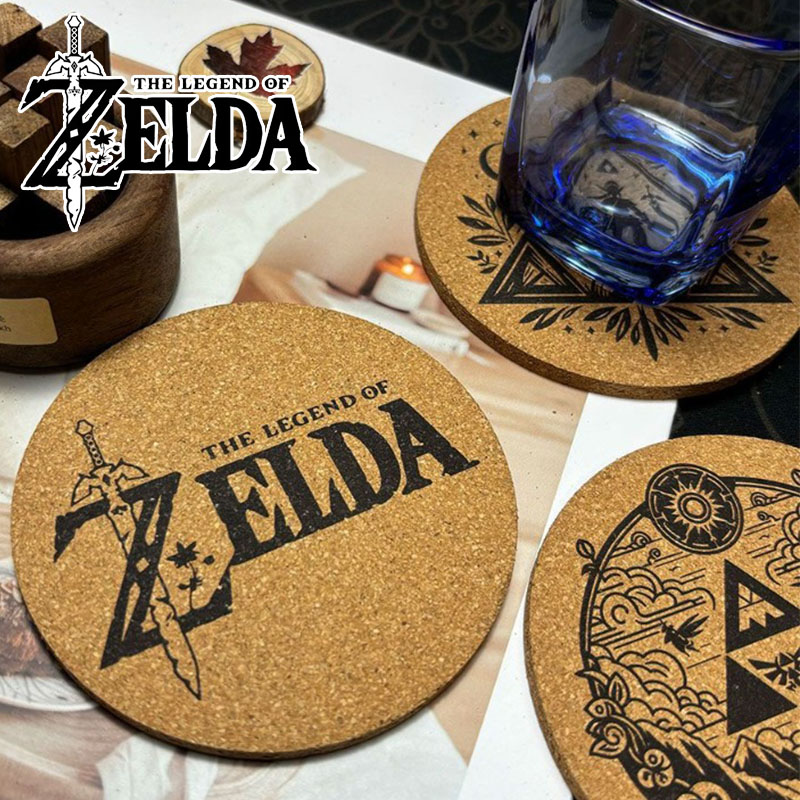 Good Coffee Tea - Zelda Untersetzer Cartoon Anime Runde Holzmatte