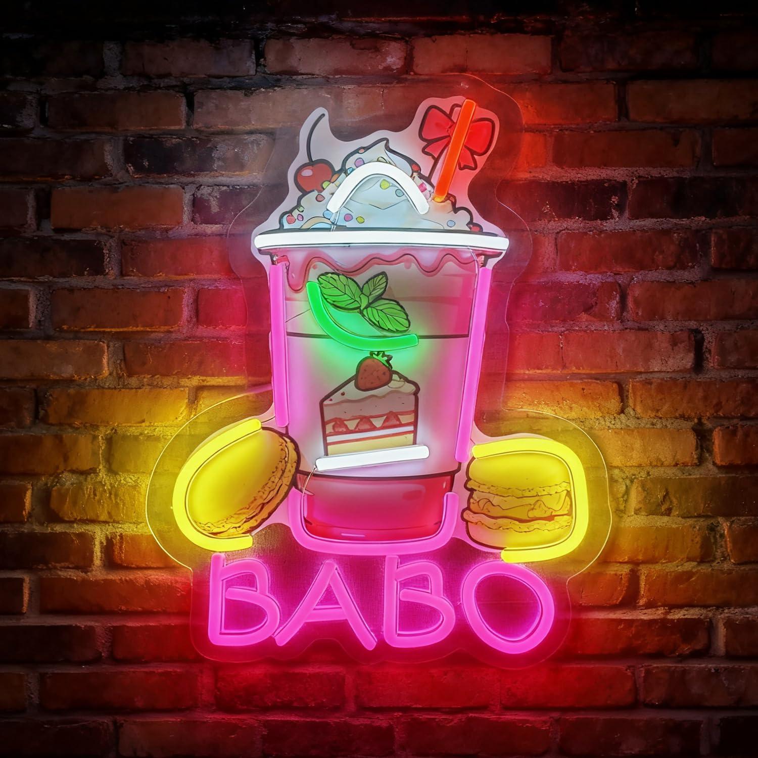 Coffee Tea Neon Sign - Boba Bubble Tea Neon-Schild USB Dimmbares