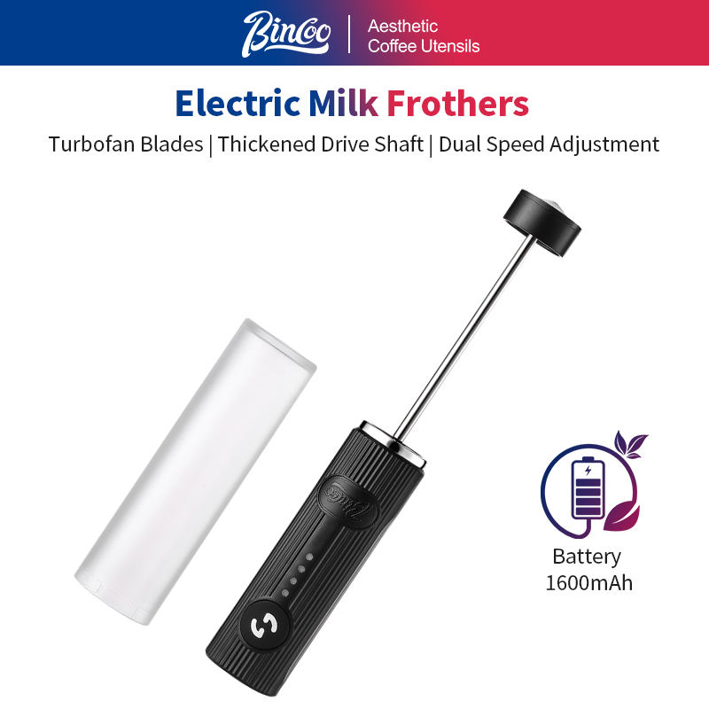 Coffee Tea Milk - BINCOO Elektrischer Kaffeeaufschäumer, USB wiederaufladbar, 2