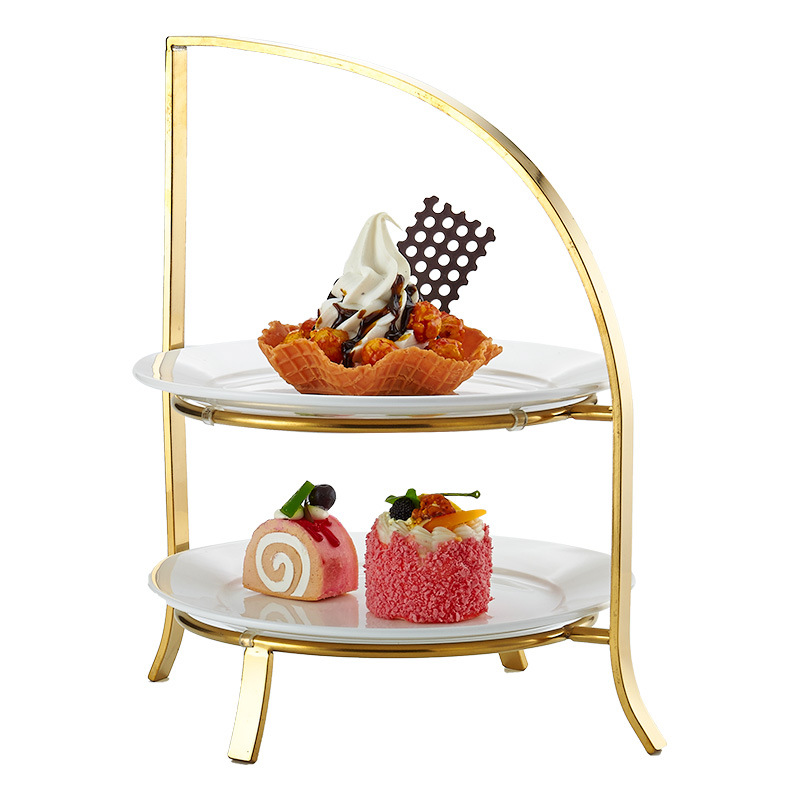 Coffee Tea Break - Europäisches Edelstahl-Dessertgestell mit drei Ebenen für