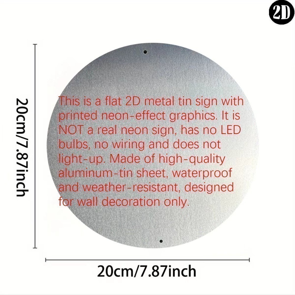 Rundes Metall-Blechschild mit  – Coffee Tea Neon Sign Bewertung und Preis