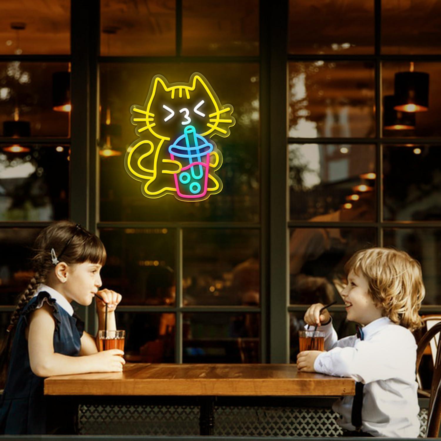 Katzen-Boba-Tee Neonschild Nie – Coffee Tea Neon Sign Bewertung und Preis