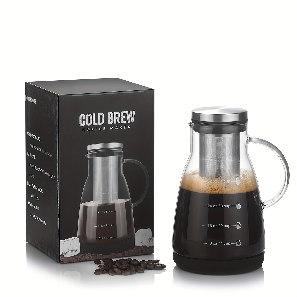 24oz Klassischer Glas-Kaltbrüh – Coffee Tea Maker Bewertung und Preis